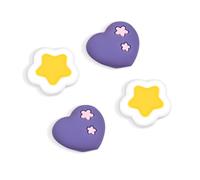 DLseego Thumb Grips for Switch/OLED/Lite Console,Kawaii Soft Anti-Slip Silicone Analog Joystick Caps Cover 4PCS Thumb Stick Caps for Switch Joycon,Purple+White