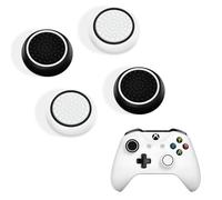 DLseego Thumb Stick Grip Caps for PS4 PS5 Xbox Controller,Silicone 4PCS Thumbstick Grips Dots Studded Design Joystick Controller Thumb Grip Cap Covers,Black+White