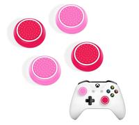 DLseego Thumb Stick Grip Caps for PS4 PS5 Xbox Controller,Silicone 4PCS Thumbstick Grips Dots & Studded Design Joystick Controller Thumb Grip Cap Covers,Pink