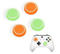 DLseego Thumb Stick Grip Caps for PS4 PS5 Xbox Controller,Silicone 4PCS Thumbstick Grips Dots Studded Design Joystick Controller Thumb Grip Cap Covers,Green+Yellow