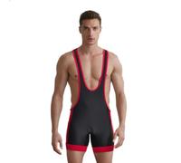 DLSMDOUS Men's Wrestling Singlets Sleeveless Athletic Supporters Wrestling Uniform Sports Bodysuit Jumpsuits for Fun, 4308 Black, Large