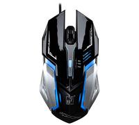 DLT AYSMG K1 USB 1600DPI Three-speed Adjustable LED Backlight Mute Wired Optical Gaming Mouse, Length: 1.3m(Black) (Color : Jet Black)