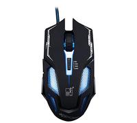 DLT AYSMG V10 USB 6-keys 2400DPI Four-speed Adjustable Steel Mesh Backlight Wired Optical Gaming Mouse, Length: 1.45m(Black) (Color : Black)