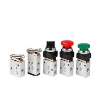 DLTBYWAQZ Pneumatic 3 Way Air Manual Mechanical Valve 1/4 Inch JM-05/06/06A/07/07A Rotary Type Hand Control Valves Knob/Button/Roller 1Pcs(JM-07)