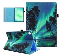 Dluggs Tablet Case for Samsung Galaxy Tab A11 A9 Plus A11+ A9+ Case 11 Inch, Multi-Angle Viewing Stand PU Leather Wallet Cover with Auto Sleep/Wake Function, Aurora Forest