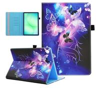 Dluggs Tablet Case for Samsung Galaxy Tab A11 A9 Plus A11+ A9+ Case 11 Inch, Multi-Angle Viewing Stand PU Leather Wallet Cover with Auto Sleep/Wake Function, Purple Butterfly