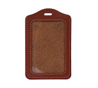 DLUKENY 10 Colors ID Window Business Work Card Holder Leather for Case Badge Vertical Ty