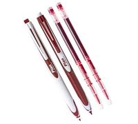DLUKENY 2Pcs Retractable Gel Pen With 2 Refills Quick Dry Roller Gel Pen For Writing Journaling Noting Black OR Redness Inks Office