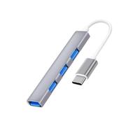 DLUKENY Aluminum USB C/USB Splitter 4 Port USB Splitter Multiport Extended 3xUSB2.0+1xUSB3.0 Adapter For PC Keyboards Laptop