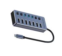DLUKENY Aluminum USB3.0 Docking Station 4/7/10 Port Charging Adapter For Efficient Data Transfer And Power Management