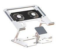 DLUKENY Carbon Steel 2 In 1 Cooling Stand For Laptop Phone Adjustable Ergonomic Laptop Bracket Foldable Notebook Computer Holder Adjustable Laptop Stand