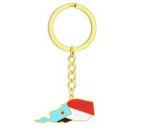 DLUKENY Fashionable South Yemen Map Flag Keyring Versatile Accessory for Keys and Bags