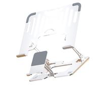 DLUKENY Foldable Laptop Stand Portable Desktop Bracket Phone Holder With Soft Silicone Slip Proof Pad Alloy Steel Construction Double Arm Reinforced Laptop Holder