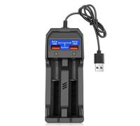DLUKENY Intelligent 2 Slot Battery Charging Holder Stand For 18650/14500 With Shortcircuit Protections &