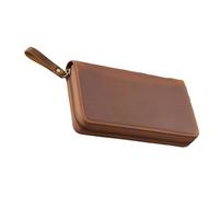 DLUKENY Leather Covers For 7.28x3.54Inch Field Notes Small Notepads Pocket Journal Zippered Leather Covers With Elastic Pen Slot Journal Cover