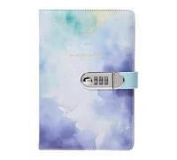 DLUKENY Leather Notebook Travel Journal With Combination For Journaling 145x215mm Password Lined Diary With Pen Holder Portable Travel Diary Number