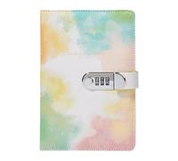 DLUKENY Leather Notebook Travel Journal With Combination For Journaling 145x215mm Password Lined Diary With Pen Holder Portable Travel Diary Number
