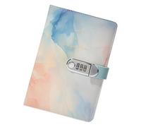 DLUKENY Leather Notebook Travel Journal With Combination For Journaling 145x215mm Password Lined Diary With Pen Holder Portable Travel Diary Number