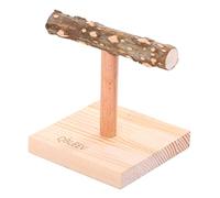 DLUKENY Natural Wood Perch Parrot Tabletop Standing Branch With Base Grinding Claw For Small Birds