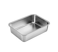 DLUKENY Stainless Steel Litter Pan For Kittens Rabbits Ferrets Easy To Clean Rust Proof For Indoor