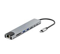 DLUKENY Type C Docking Stations Portable 4K HDMIs Splitter USB C To HDMIs Adapter With TF Card Slot PD100W Fast Charging