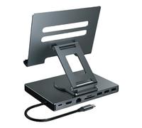 DLUKENY USB C Hubs Stand 8/9 In 1 Adapter Docking Station Foldable With 4K 60Hz RJ45 Gigabit Ethernet Card Reader USB3.0 3.5mm USB C Hub