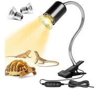 DLULTEP Reptile Heat Spotlight Light,with 25W 50W E27 UVA UVB Heat Spotlight Holder Clamp Lamp Fixture with 360° Rotating Neck for Turtle、Reptiles、Lizards、Aquarium