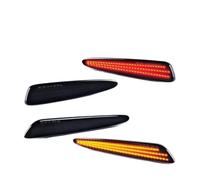DLUMFPF LED Side Mirror Marker Car Front Rear Bumper LED Side Marker Turn Signal Light For Chevrolet For Corvette C6 2005-2013 Smoked Lens Indicator Lamps 4Pcs/set(White and Red Light)
