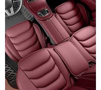 DLUNCPA Car PU Leather Seat Cushion for Porsche Cayenne S 2017-2025, Front Rear Cushion Set, All-Weather Non Slip Protector Pad, Car Accessories,Red