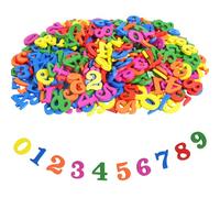 DLUSZERT 360Pcs Mini Wooden Numbers 0 to 9, 15MM Mixed Colorful for DIY Arts, Crafts, Decoration, Wedding Display and Home Decor