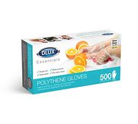 Box of 500 Disposable Polythene Gloves Clear One Size Multi-Purpose Latex Free Powder Free Lightweight Plastic Food Preparation Hair Dye Fake Tan Cleaning