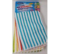 Dlux Microfibre Dish Cloths Striped Pack of 4 30cm by 30cm