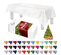 Dluxware White 12 Pack Premium Plastic Tablecloth 54 Inch. x 108 Inch. Rectangle Table Cover