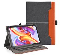 DLveer Universal Case for Doogee Tab A9 10"/U11 11"/U11 Pro/Tabwee W90 T80/Muisoo Tablet 10"/Whitedeer Tablet 10"/Teclast P30 10.1", Multi-Angle PU Leather Cover for 10-11 Inch Android Tablets, Black