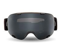 DLX Bond, Matt Black Frame, Ski Goggles with Dual Mirrored Lenses with UV Protection & Anti Fog Coating, Black