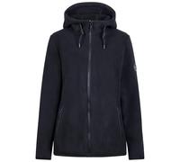 DLX Female Hooded Fleece Jacket Leila - Heavyweight Warm Bonded Fleece Jacket With Grown On Hood Drawcord Adjustment Two Zipped Pockets Full Zip Comfortable Blk