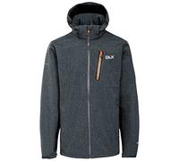DLX Ferguson, Dark Grey Marl, L, Waterproof Softshell Jacket with Removable Hood for Men, Large, Grey