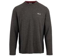 DLX Trespass Men's Long Sleeve T-Shirt Charlie - Round Neck, Raglan Sleeves, Mesh Side Panels for Ventilation, Breathable Fabric, Knitted, Quick Dry Dark Grey Marl
