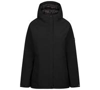 DLX Women's Padded Rainwear Jacket Carlotta - Waterproof 20000mm, Breathable 10000mvp, Windproof, Taped Seams, Padded, Adjustable Grown-on Hood, 2 Lower Zipped Pockets, Inner Zipped Pocket Black