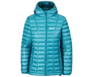 DLX Womens Ultra Lightweight Down Jacket Hooded Front Zip Packaway Galina