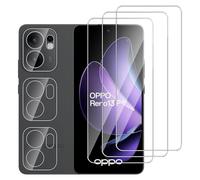 Dlxiks Pack of 3 + 3 Tempered Glass for OPPO Reno 13 F / 13 FS 5G/4G, Pack of 3 Screen Protectors with 3 Camera Protection, Anti-Scratch, HD Clear Screen Protector for OPPO Reno 13 F / 13 FS 5G/4G
