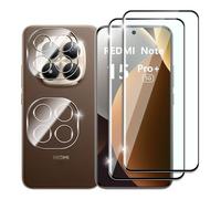 Dlxiks Screen Protector for Xiaomi Redmi Note 15 Pro Plus/Poco M8 Pro 5G, Pack of 2 Tempered Glass Protection with 2 Camera Protection, 9H Hardness, Anti-Scratch, HD Clear Screen Protector