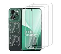 Dlxiks Tempered Glass Screen Protector for OPPO Reno 14F/14 FS (4G/5G), Pack of 3 Screen Protectors with 3 Camera Protection, Anti-Scratch, 9H Hardness, HD Clear Screen Protector for OPPO Reno 14F/14