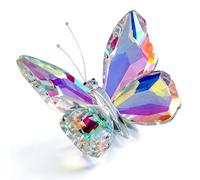 DLXK Crystal Glass Butterfly Figurine Dazzle Clear Flying Butterfly Decor Handmade Animal Statue Ornament Sculpture for Home Decor