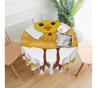 DLXW 60-inch Round Water-Resistant Polyester Tablecloth - Ideal for Indoor/Outoor Decor, banquets, cafes, picnics & More Rooster in The Square