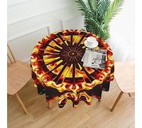 DLXW 60-inch Round Water-Resistant Polyester Tablecloth - Ideal for Indoor/Outoor Decor, banquets, cafes, picnics & More Turning The Flame