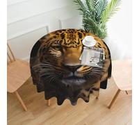 DLXW 60-inch Round Water-Resistant Polyester Tablecloth - Ideal for Indoor/Outoor Decor, banquets, cafes, picnics & More The deep-Eyed Leopard