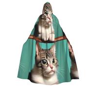 DLXW a curious cat hooded cape for men and women