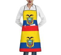 DLXW Adjustable Professional Chef Apron, Suitable For Both Men And Women, With Pockets, Perfect For Use In The Kitchen. Flag Of Ecuador