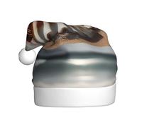 DLXW Beach Sea Shell Sand Prints Christmas Hat for Adult Festive Celebrations as a Gift for Men and Women